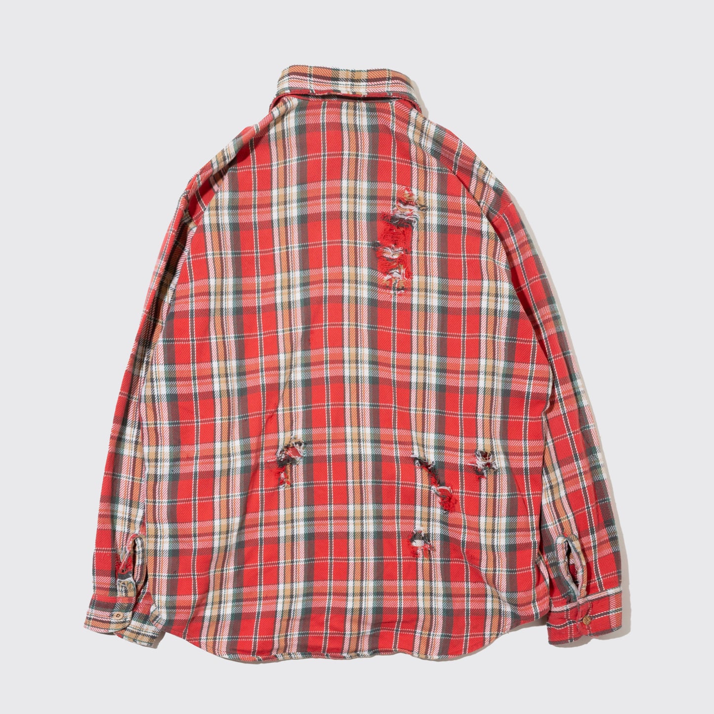 vintage broken check flannel shirt