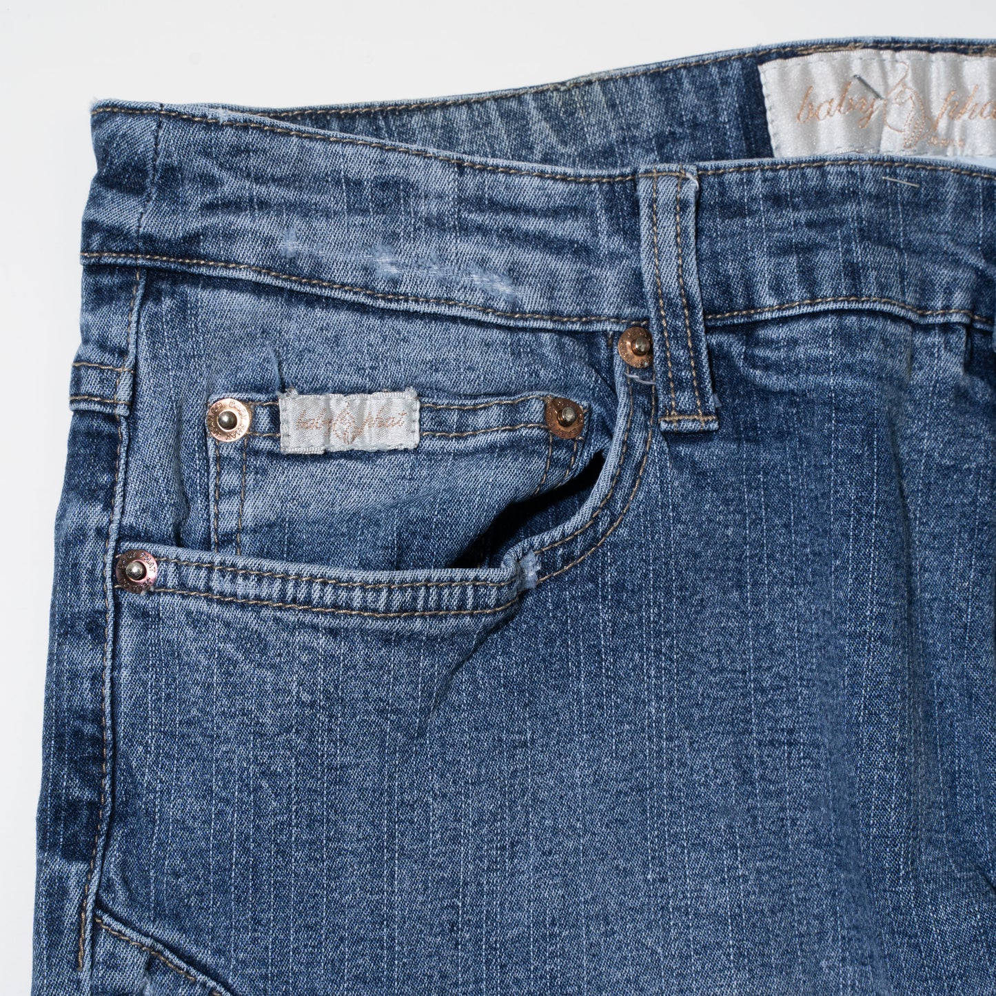 vintage collage flare jeans