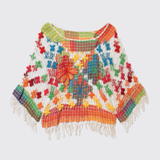 vintage crochet fringe pullover