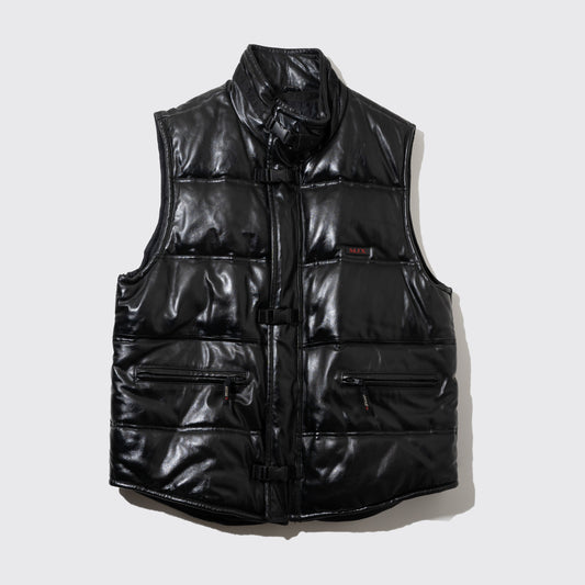 vintage leather padding vest
