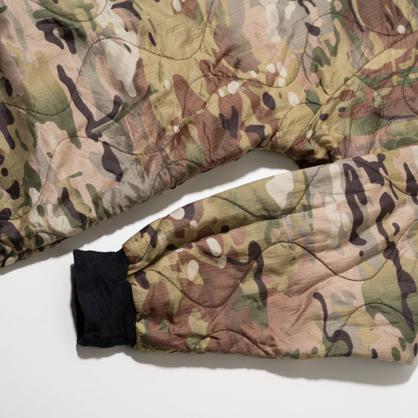 vintage quilting camo zipped hoodie