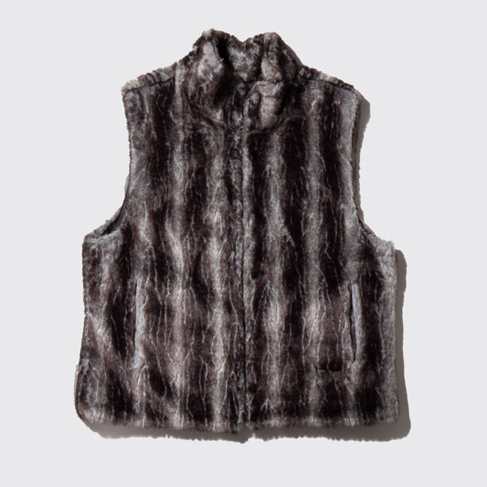 vintage faux fur zipped vest