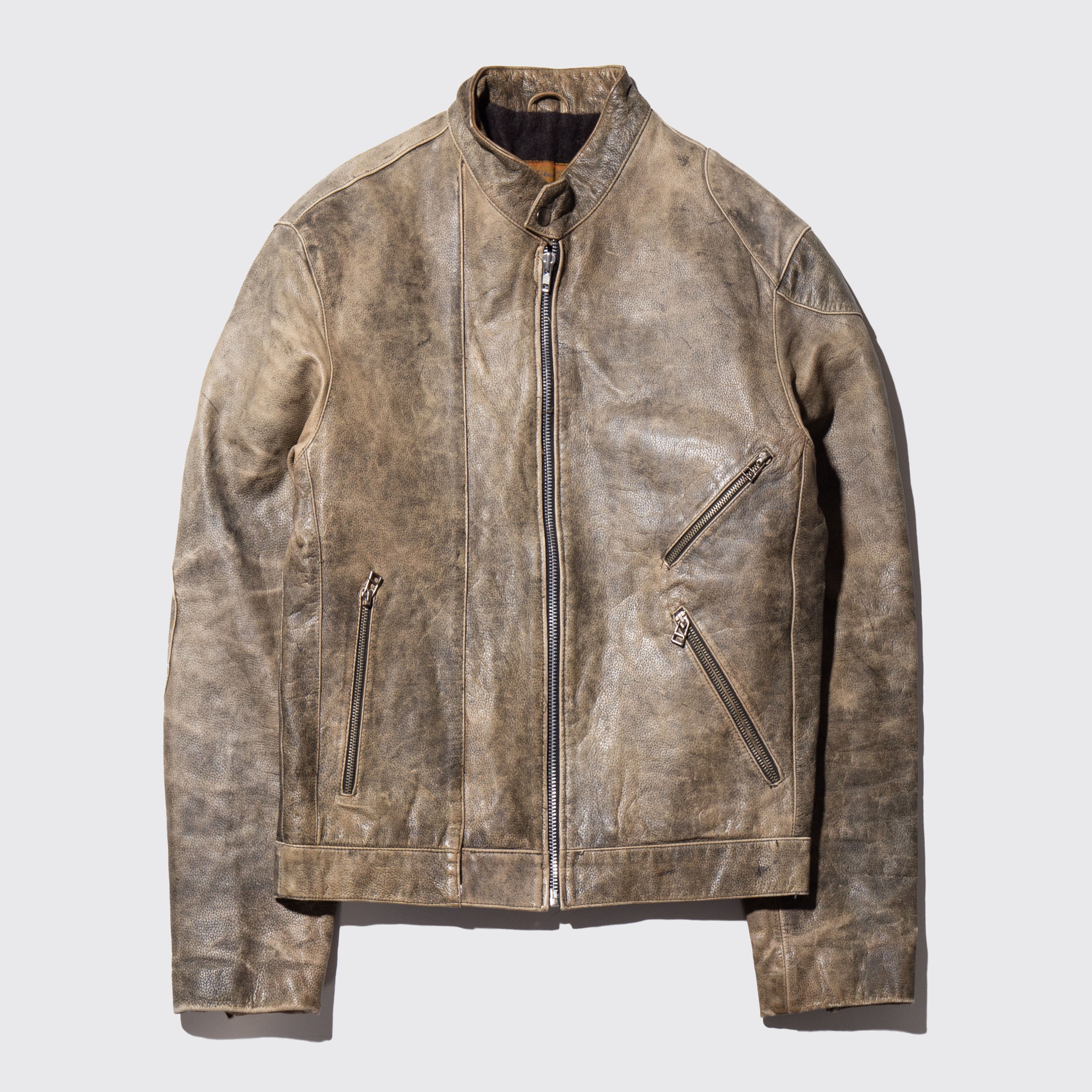 vintage faded single leather jacket – NOILL