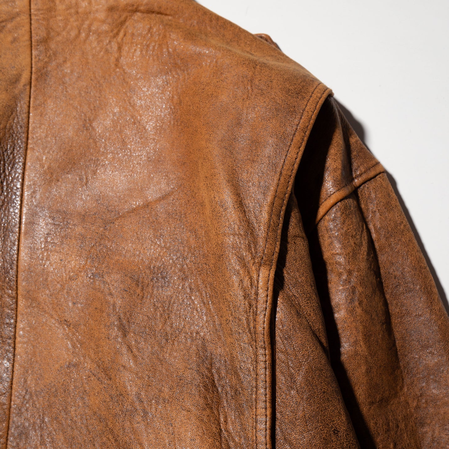 vintage faded aviator leather jacket