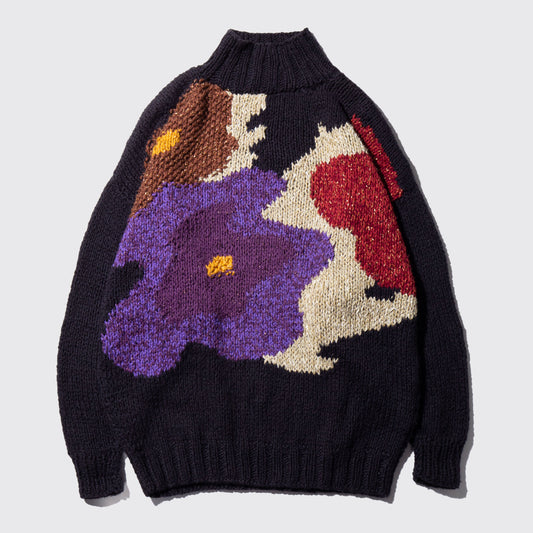 vintage flower loose sweater
