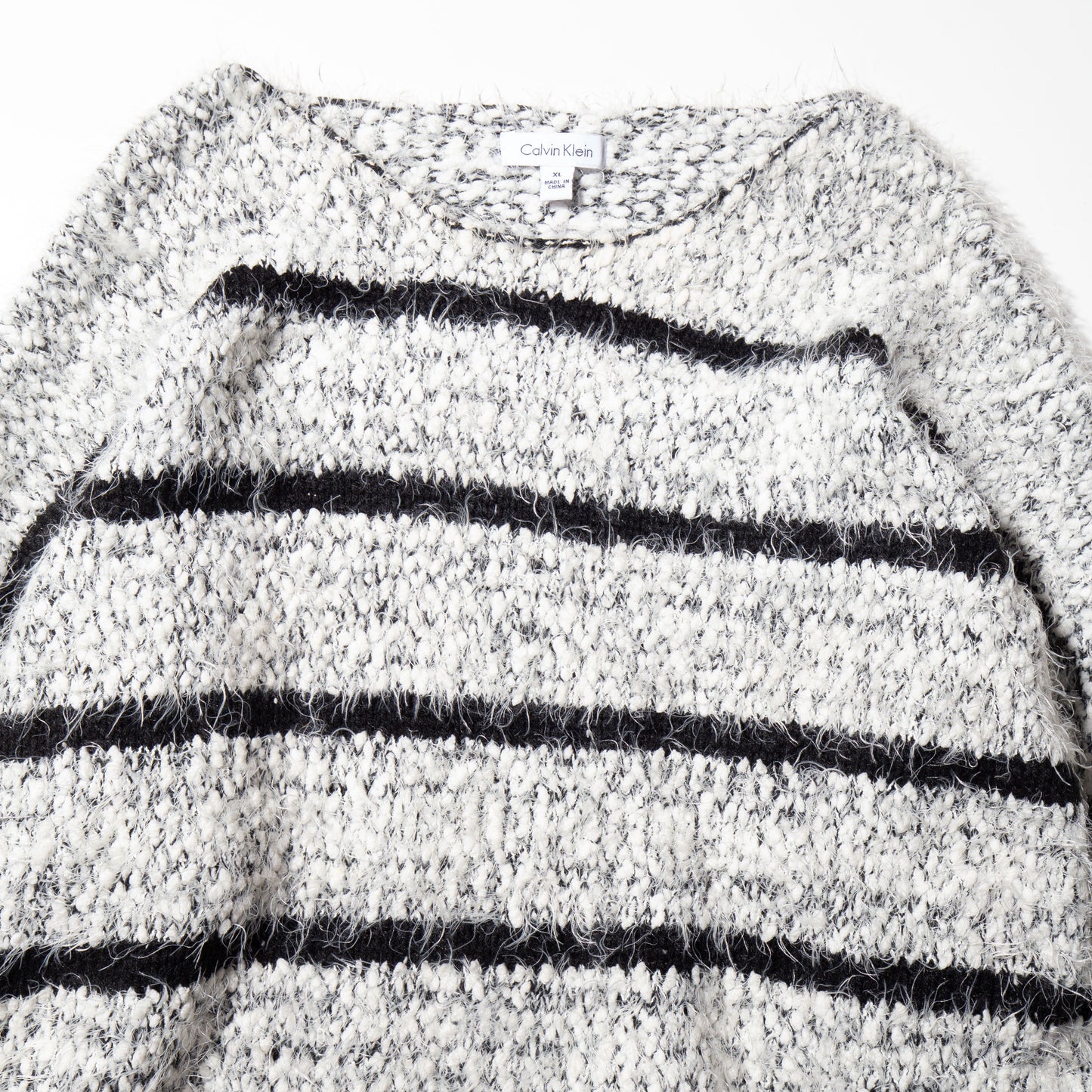 vintage calvin klein shaggy border sweater