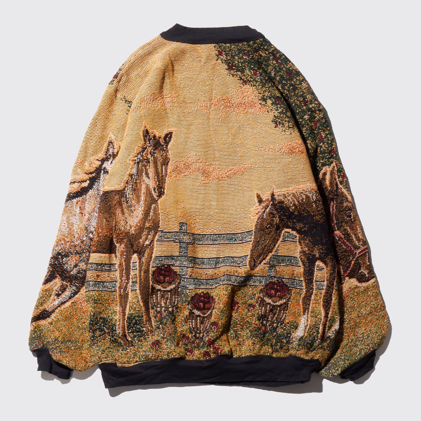 vintage horse jacquard  loose pullover
