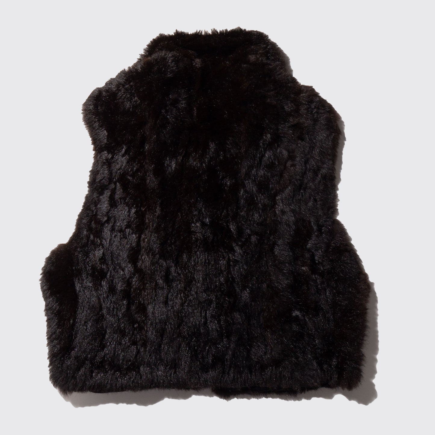 vintage leather collar rabbit fur vest