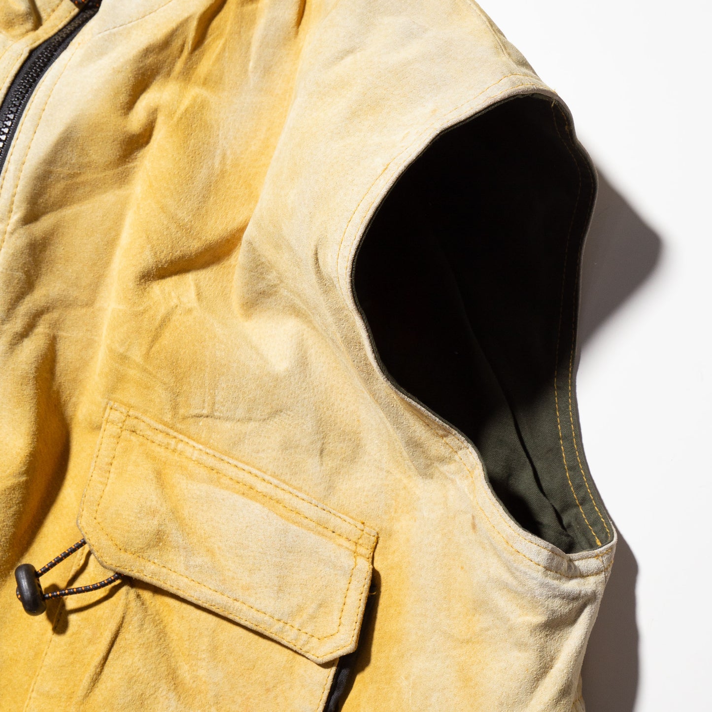 vintage faded leather utility vest