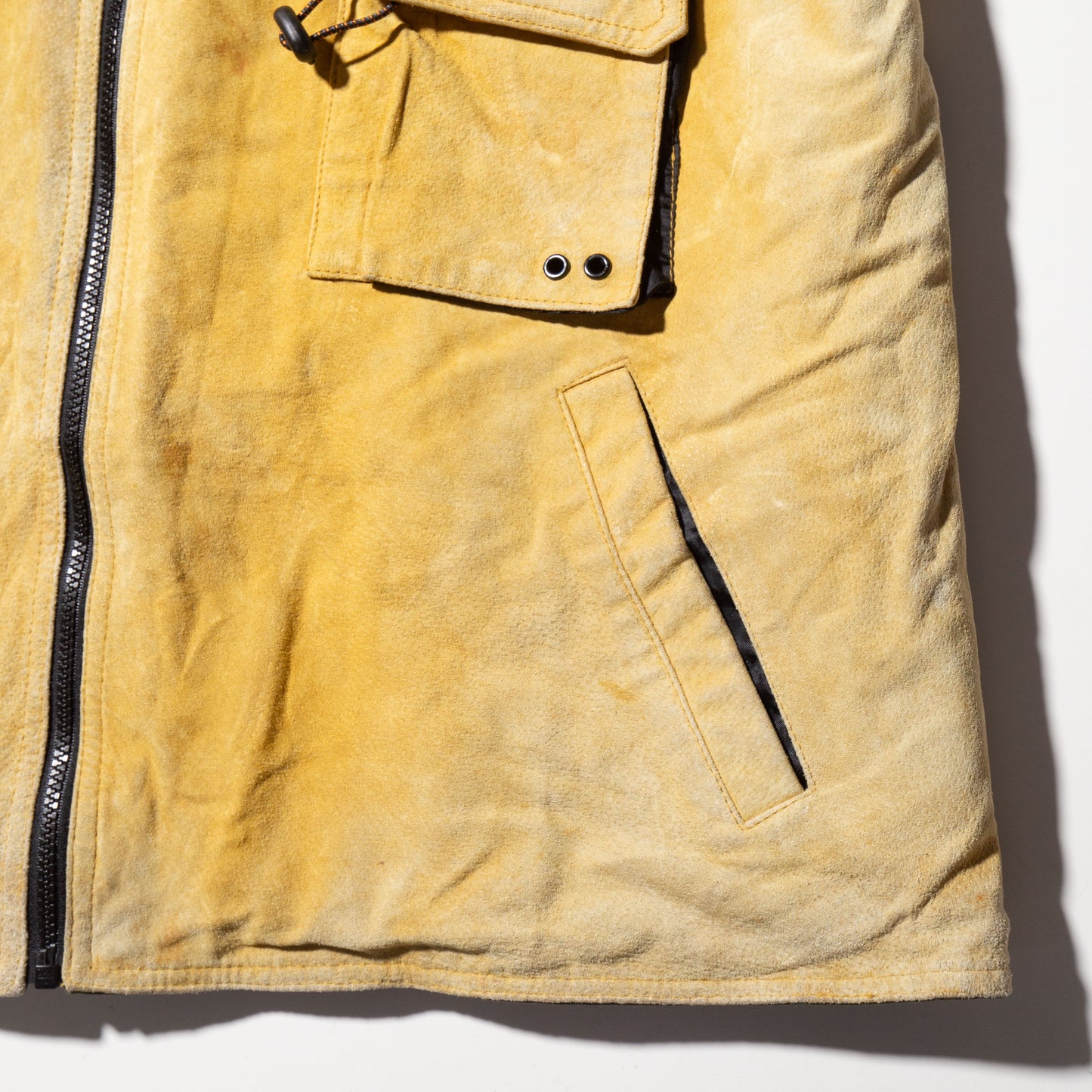 vintage faded leather utility vest