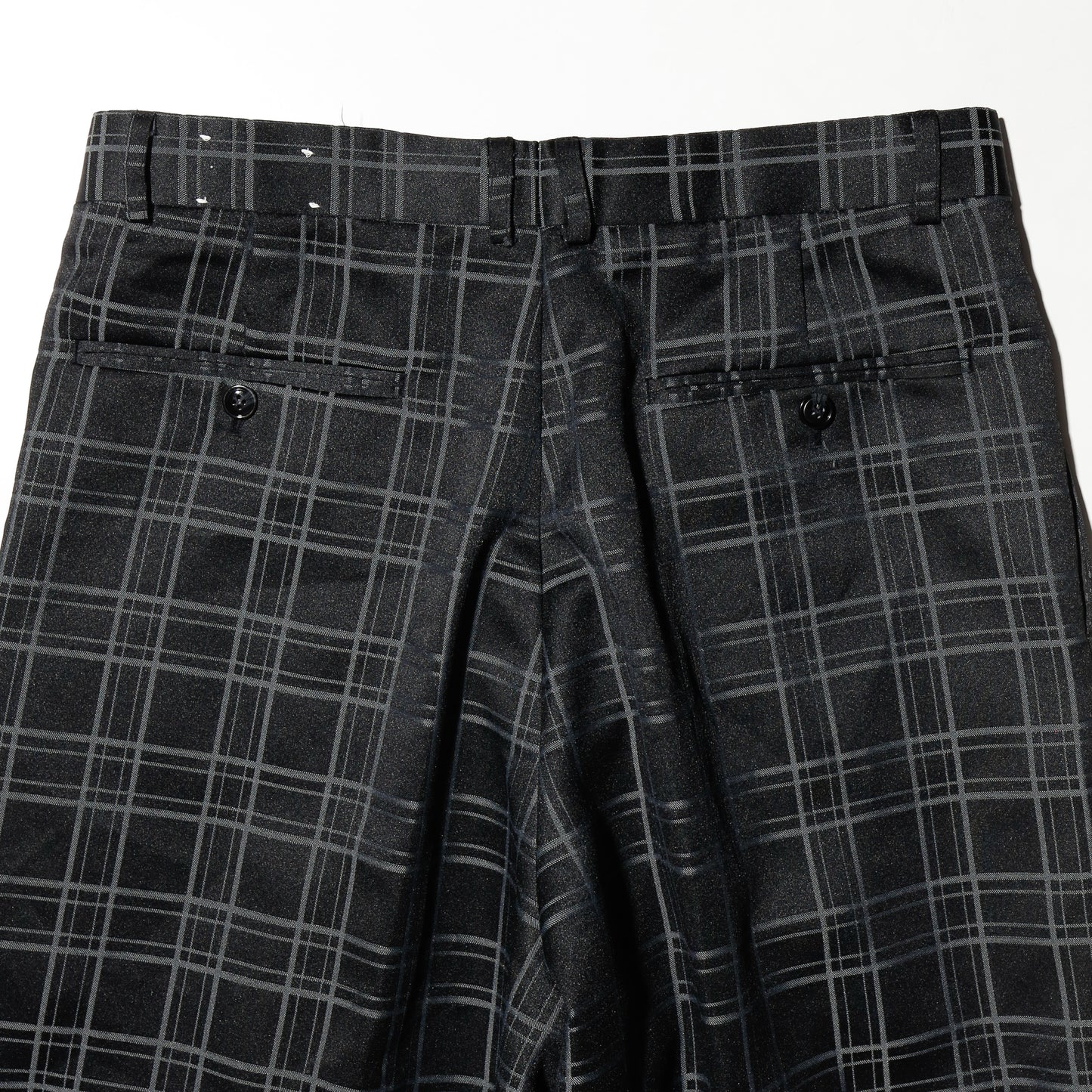 vintage tucked check wide slacks
