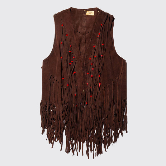 vintage beads fringe craft vest