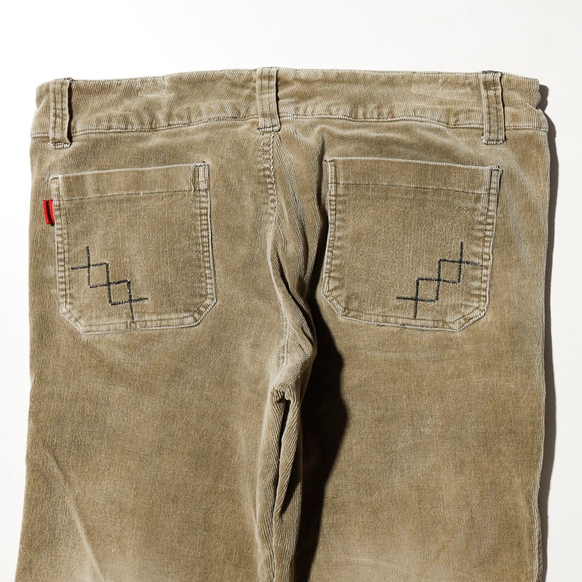 vintage trip nyc low rise faded corduroy flare trousers