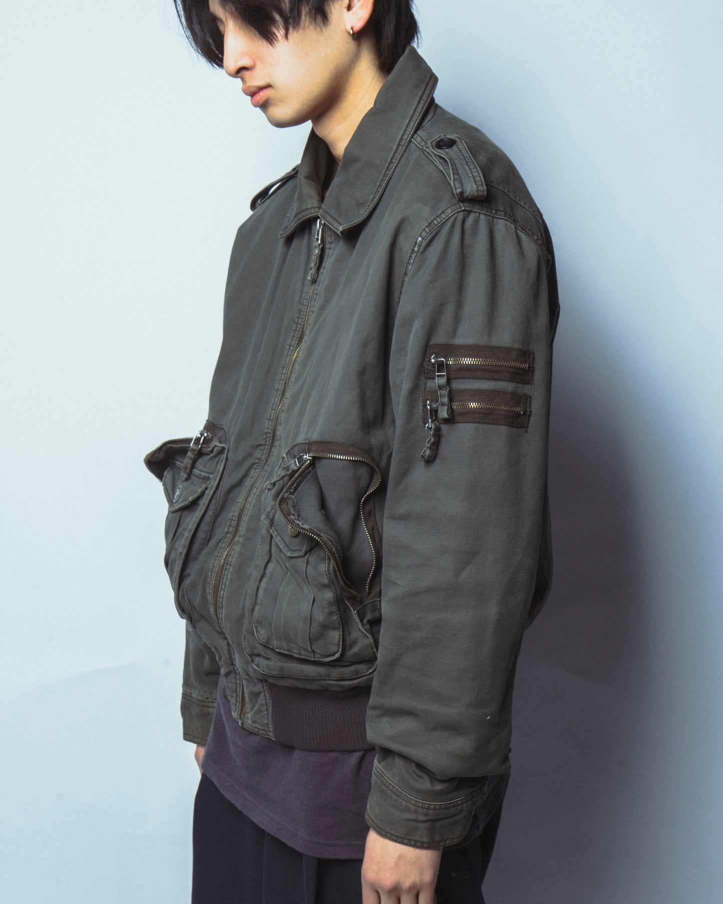 vintage utility aviator jacket