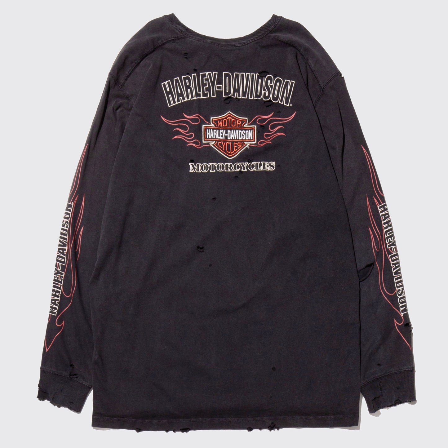 vintage harley davidson flame pattern broken l/s