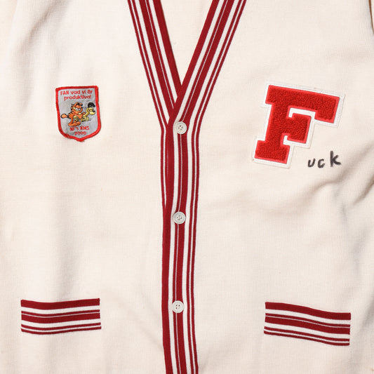 vintage 60's f*ck varsity cardigan