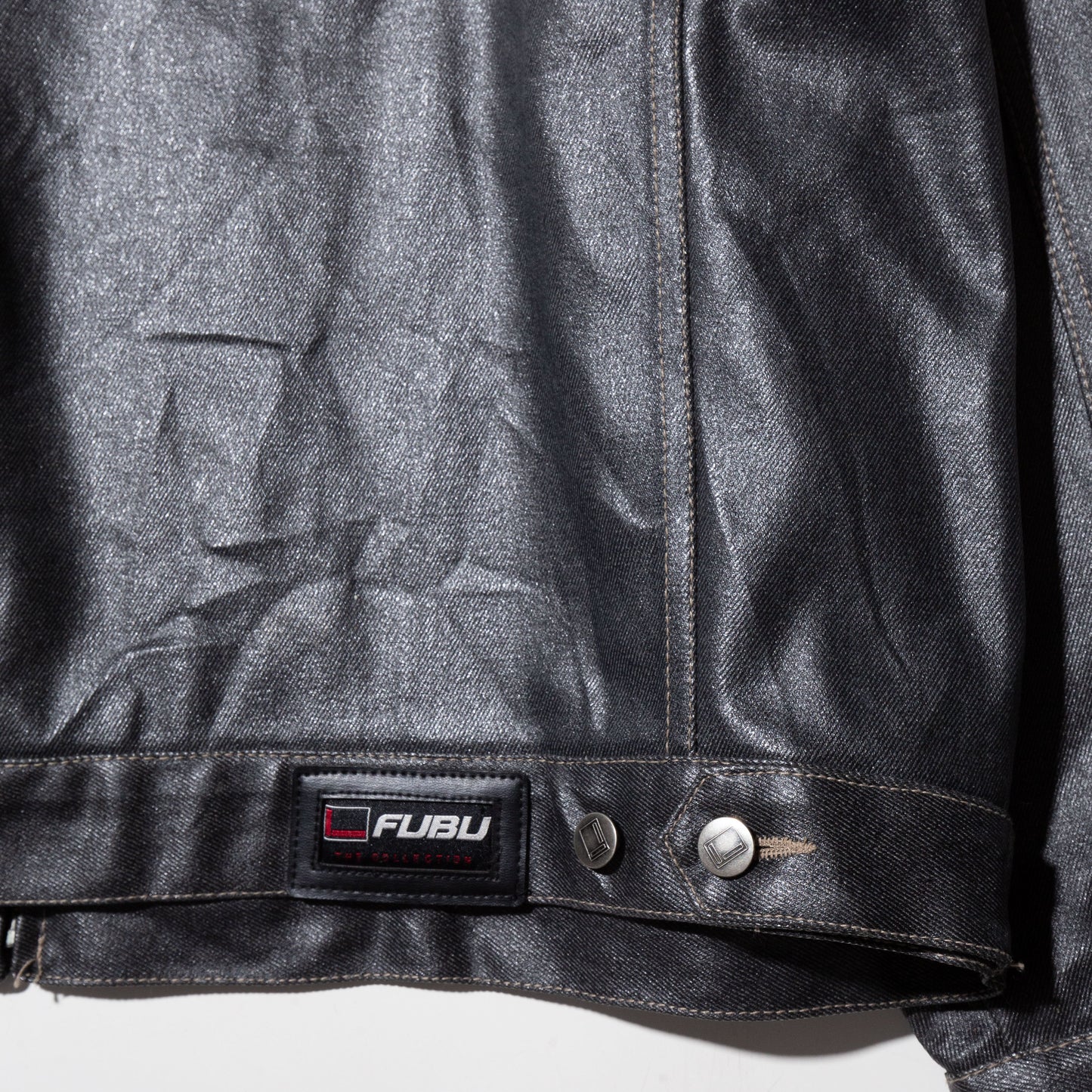 vintage fubu coating zipped baggy jacket