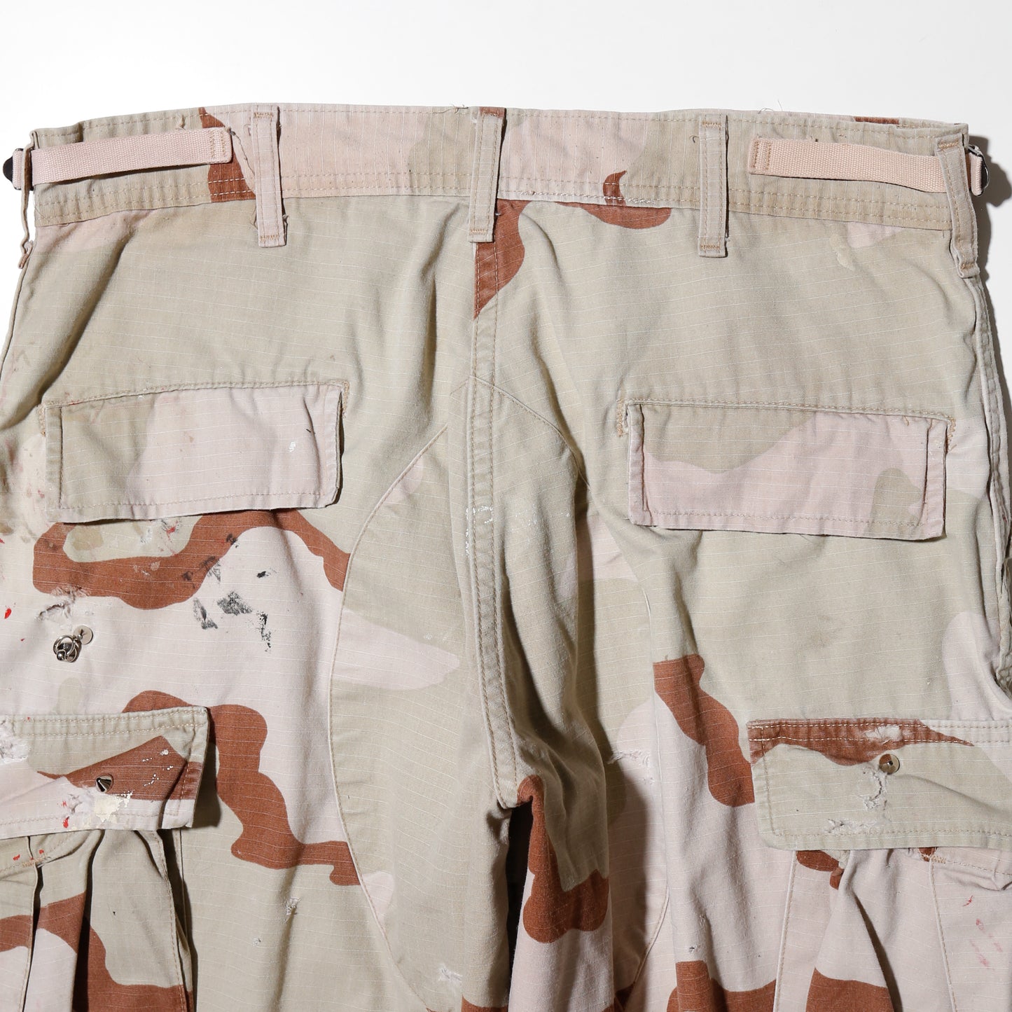 vintage usarmy desert camo studs broken trousers