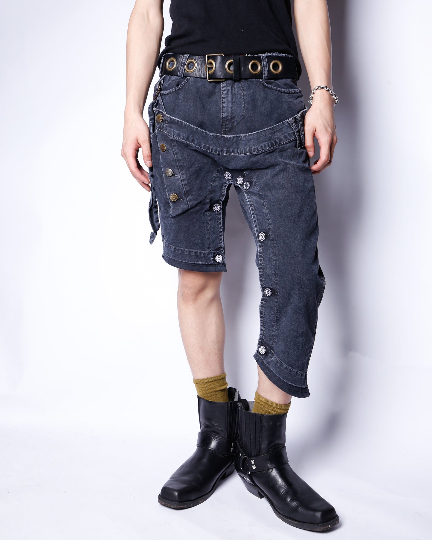 vintage slash asymmetry trousers
