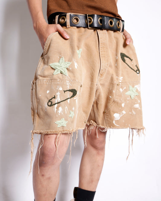 *one-off craft double knee shorts, *cut off