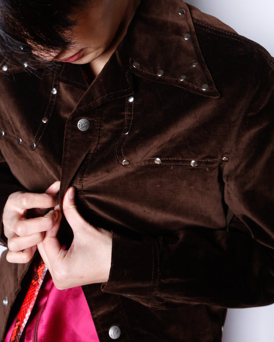 vintage 70's lee studs velvet trucker jacket