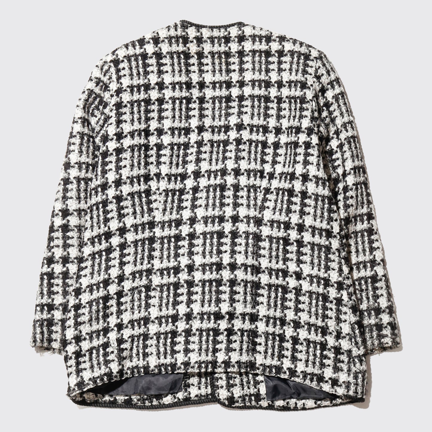 vintage check tweed jacket, with copper badge