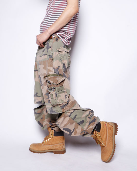 vintage detachable camo cargo trousers