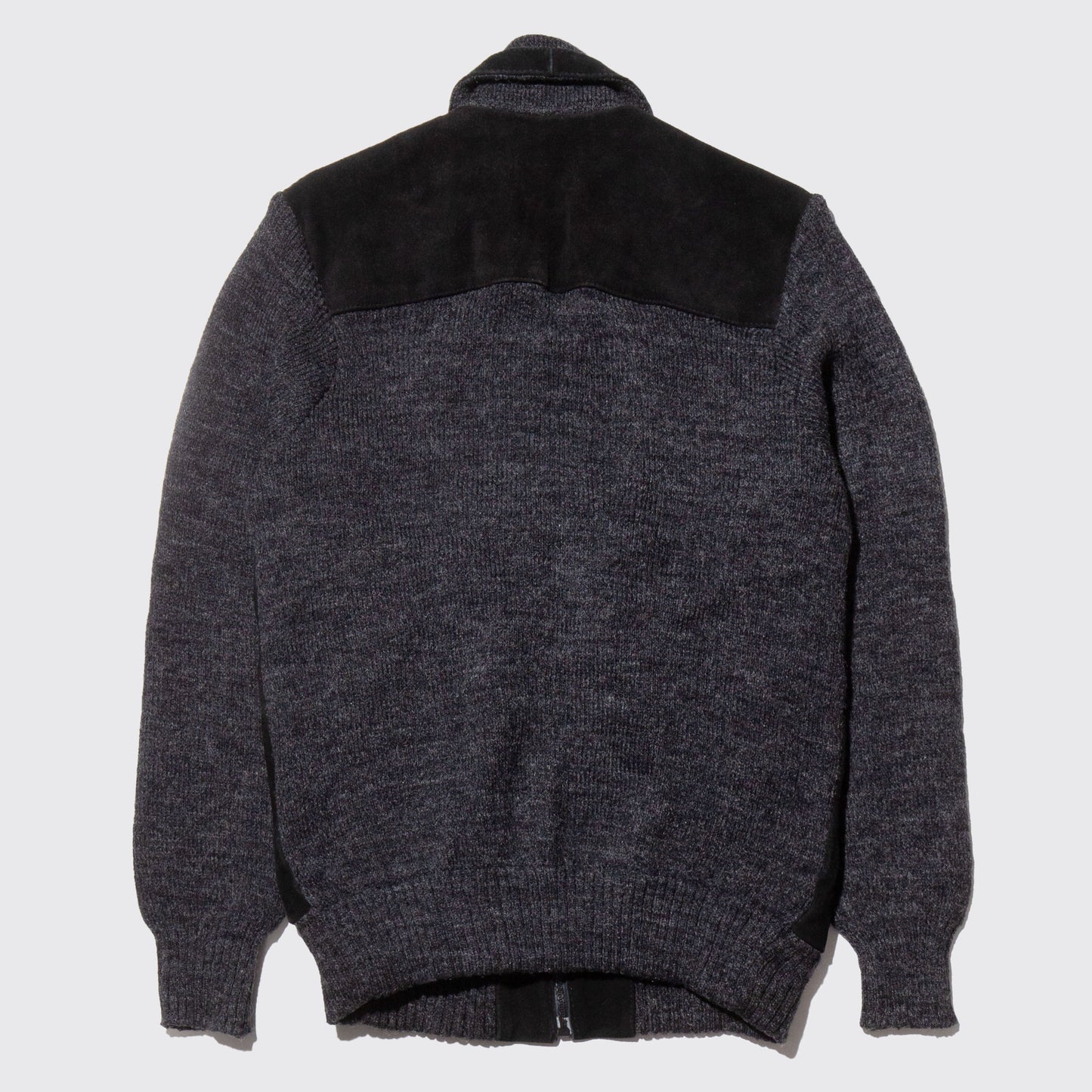 vintage suede combi knit jacket