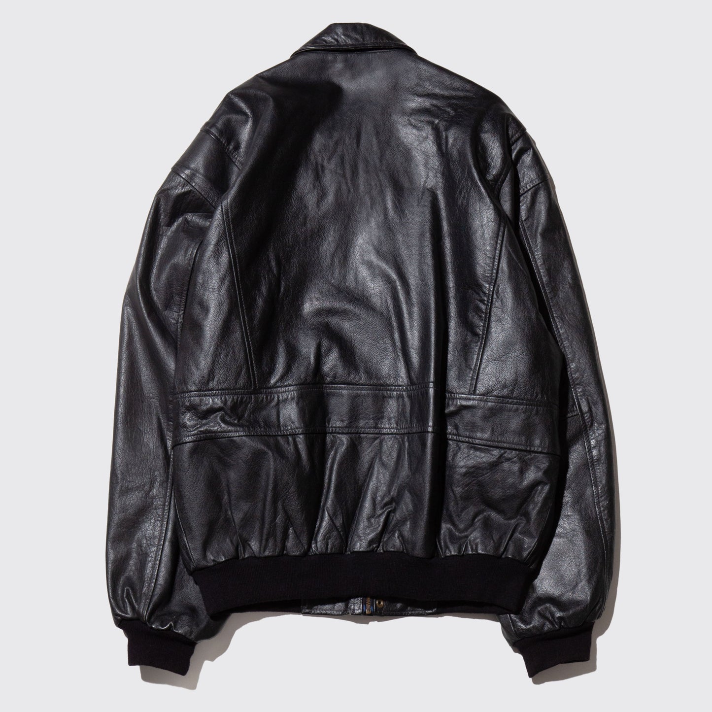 vintage loose aviator leather jacket