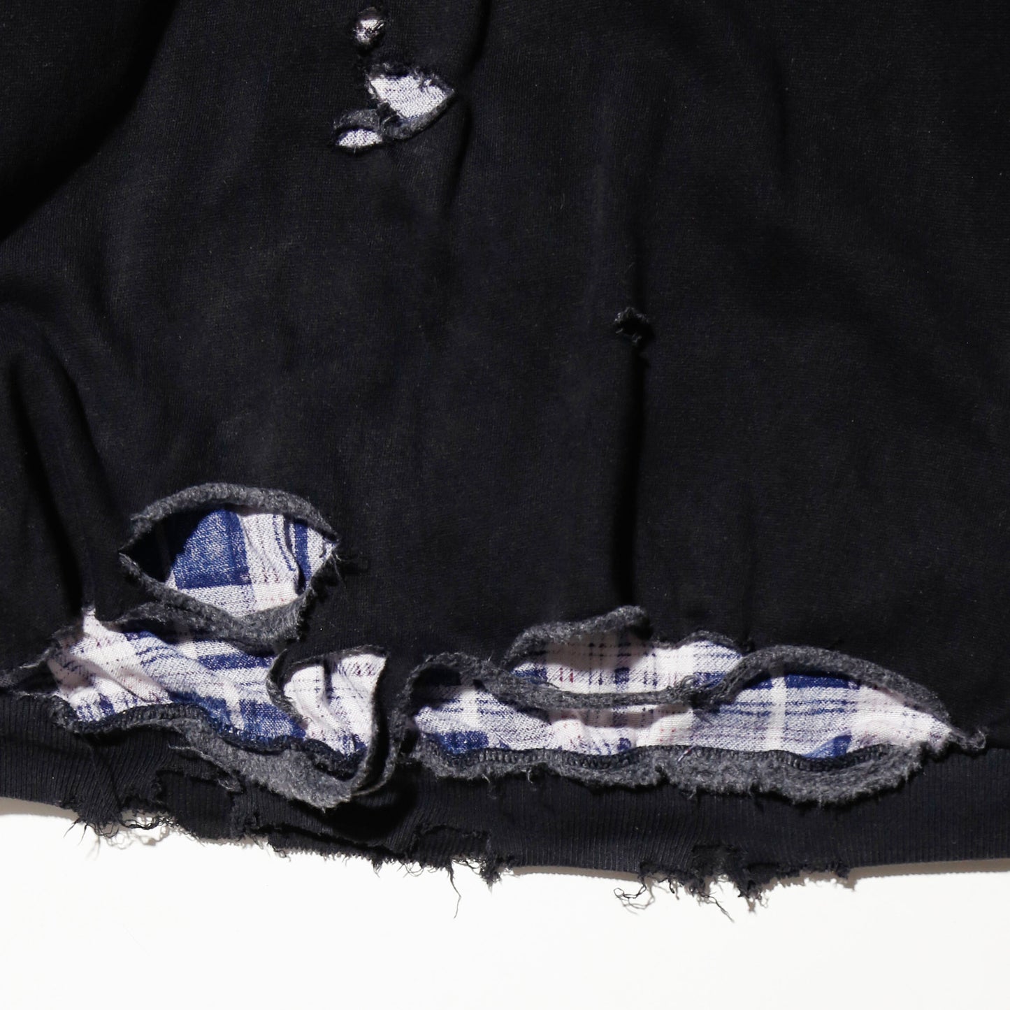 *one-off check lining broken hoodie