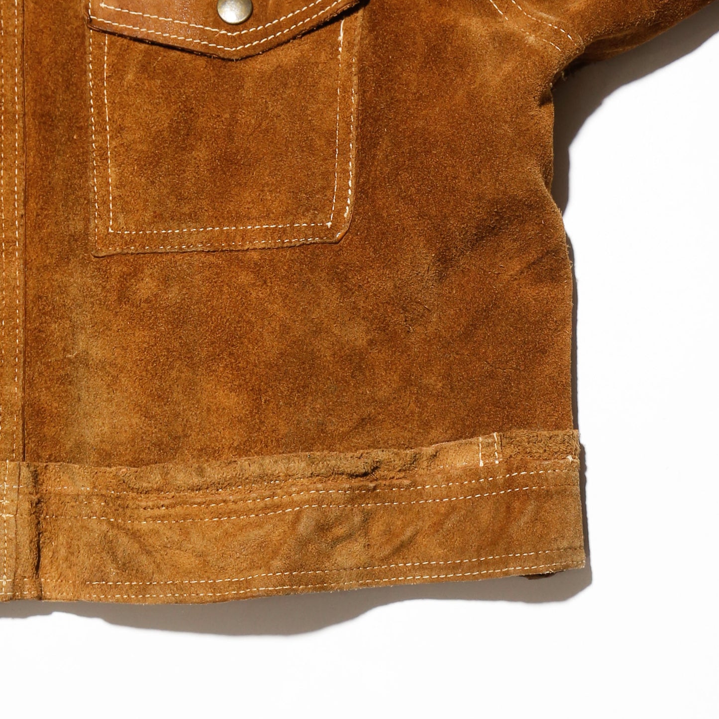 vintage 70's cropped caramel leather trucker jacket , *reversible