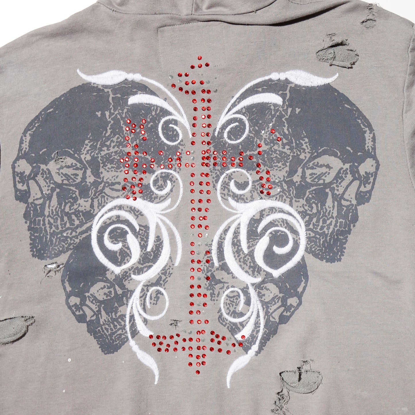 *one-off skull broken hoodie