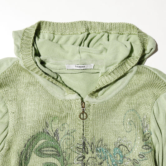 vintage euro pasley melon knit hoodie