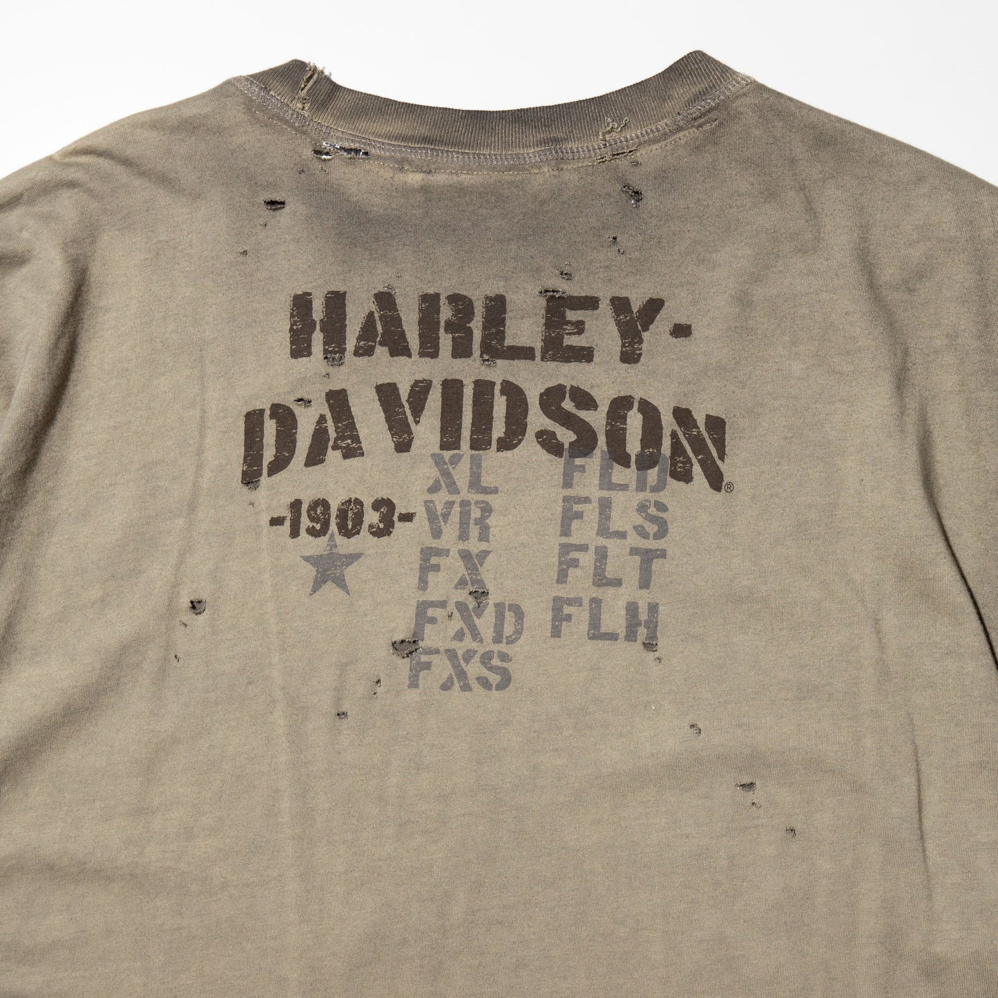 vintage 00's harley davidson broken t-shirt