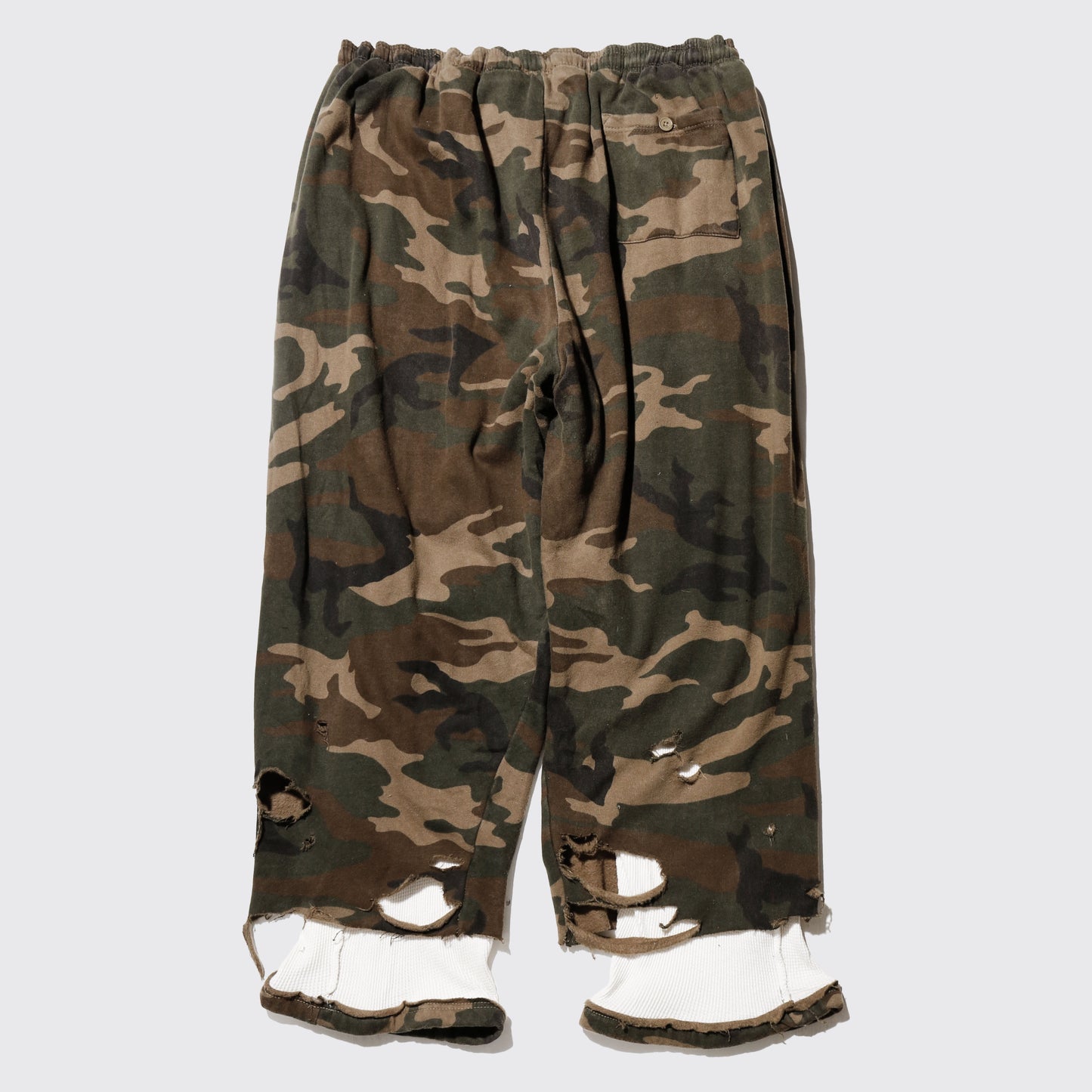 *one-off broken camo wide sweat pants with thermal liner