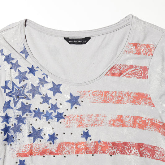 vintage bijou star and stripe frine cut sew