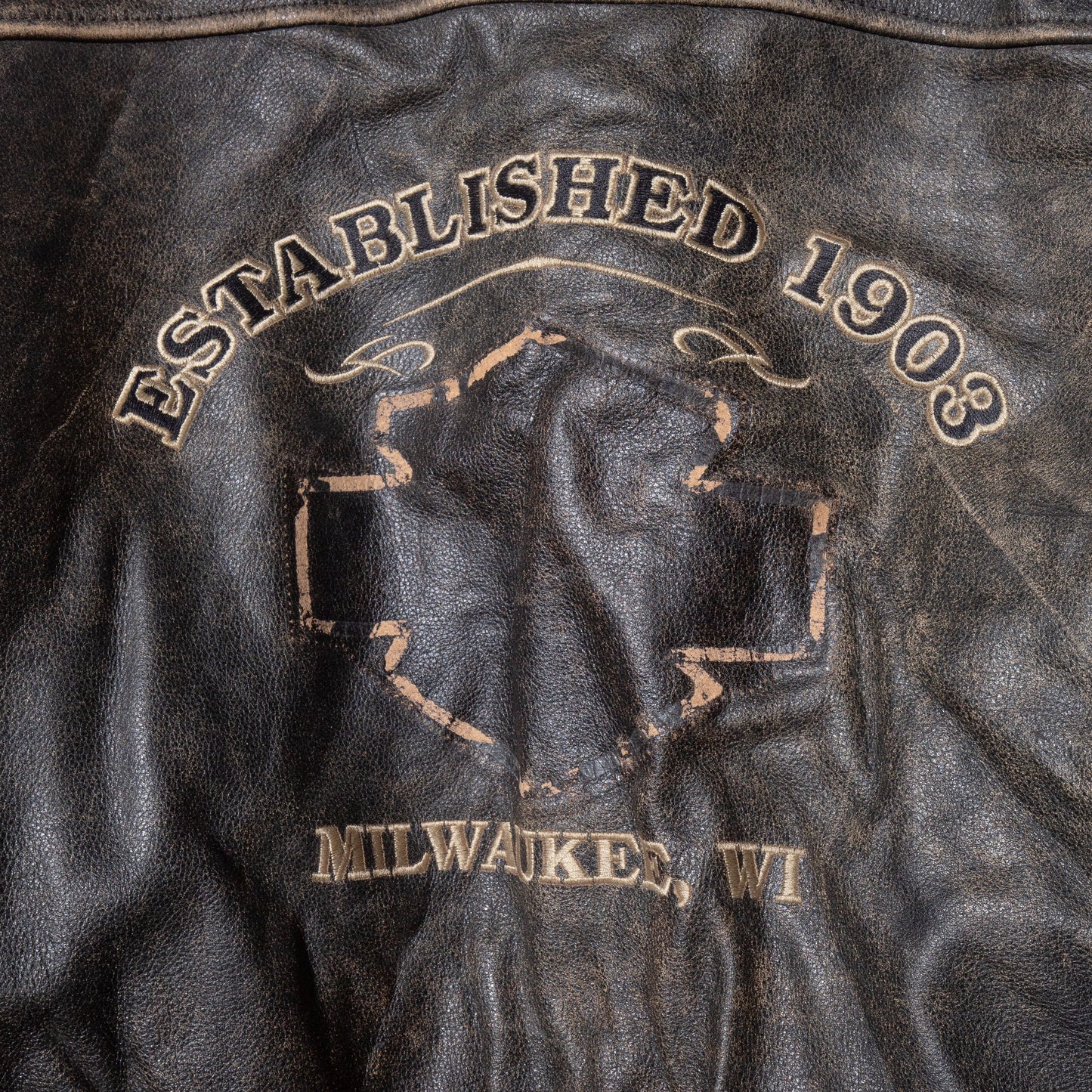 vintage harley davidson faded leather jacket