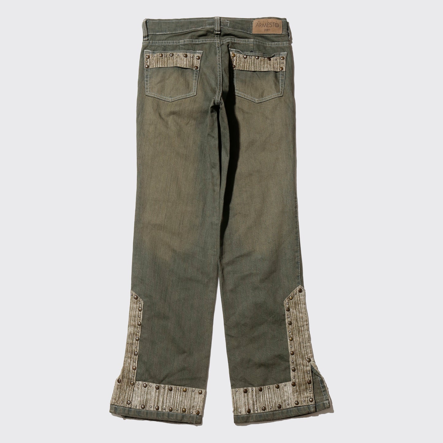 vintage side slit studs dust jeans