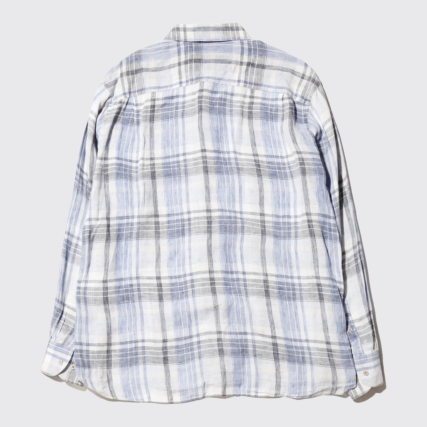vintage loose check linen shirt