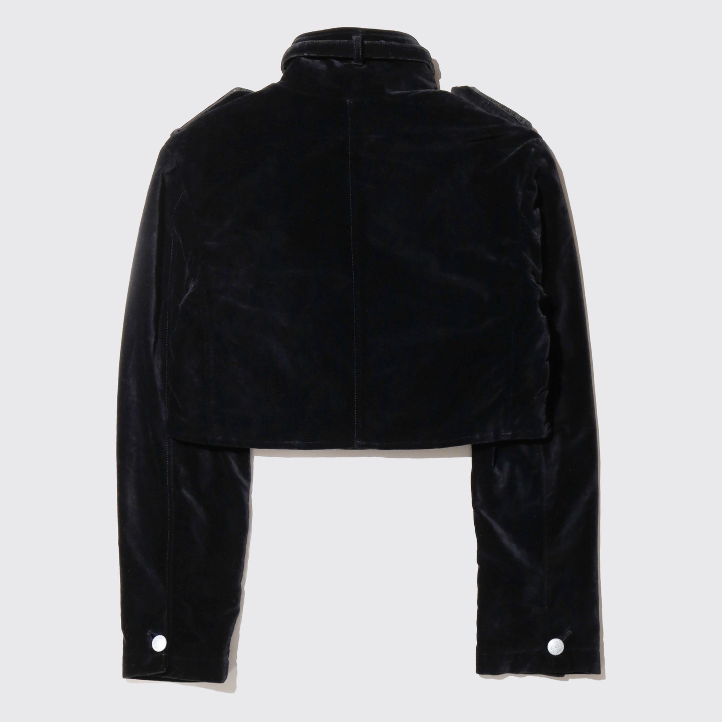 vintage cropped velvet officer jacket