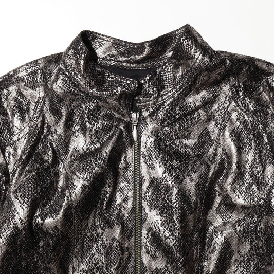 vintage faux metalic python jacket