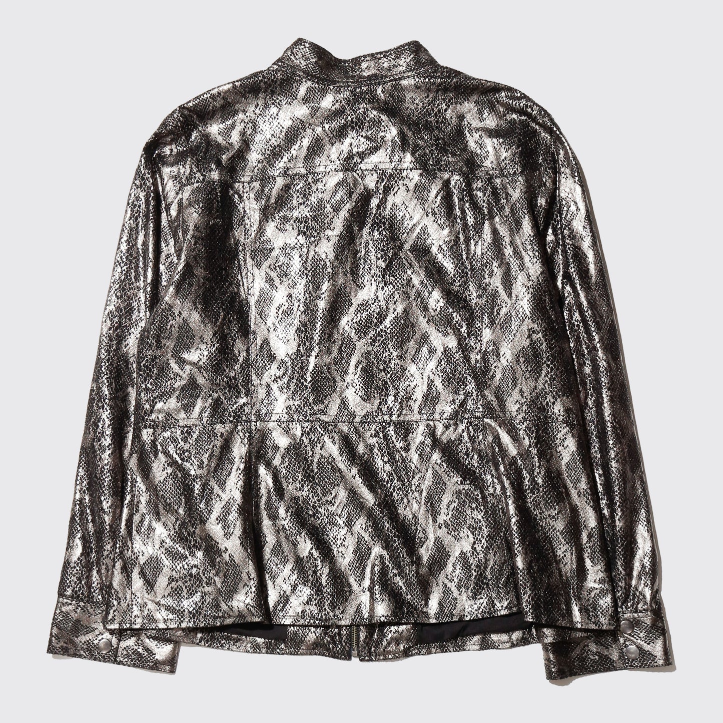 vintage faux metalic python jacket