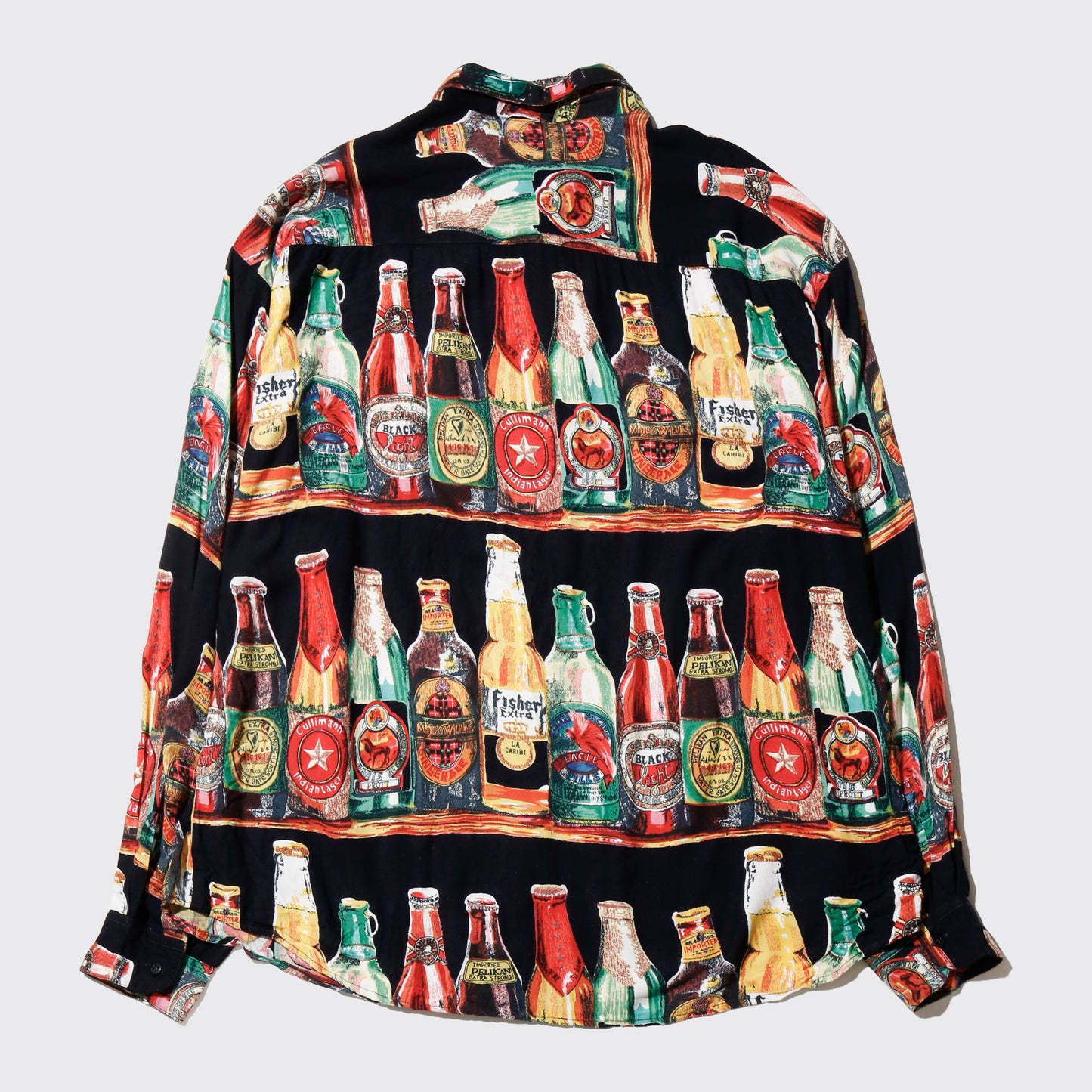 vintage 80's beer junkie rayon shirt