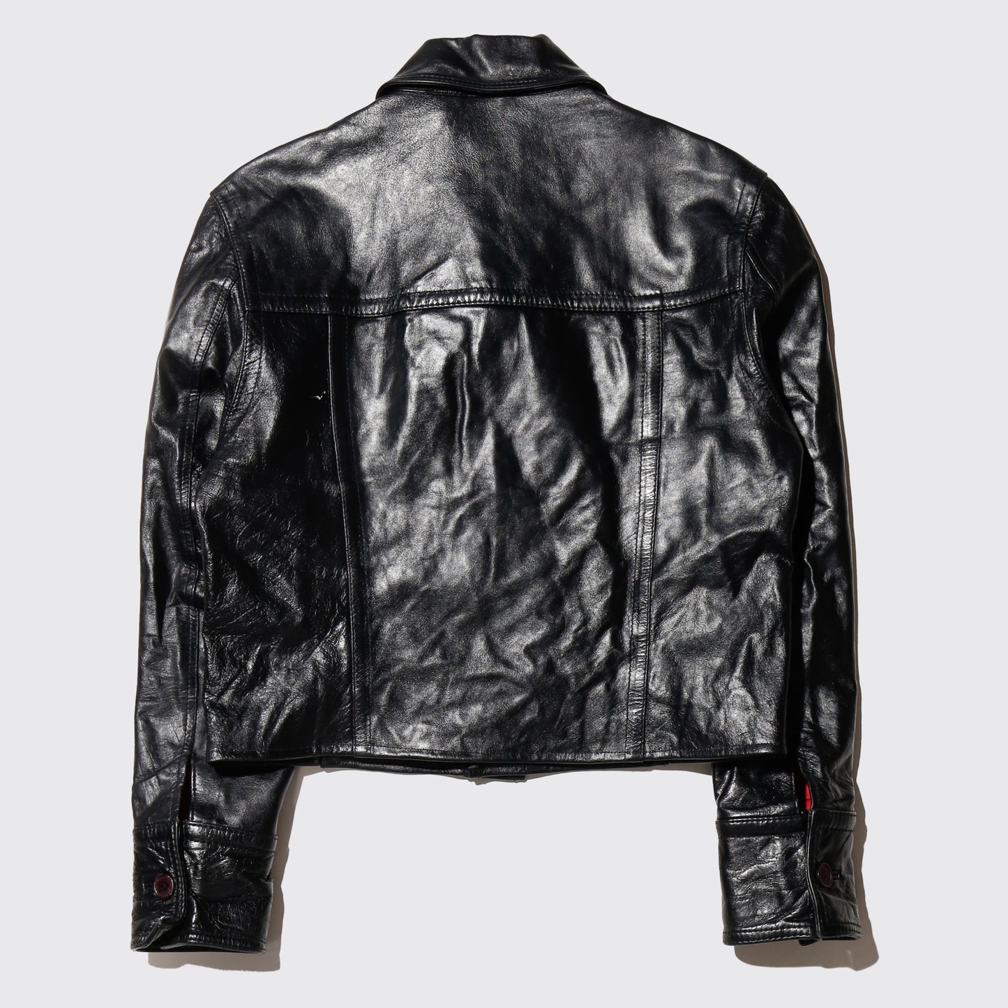 vintage cropped aviator leather jacket *resized