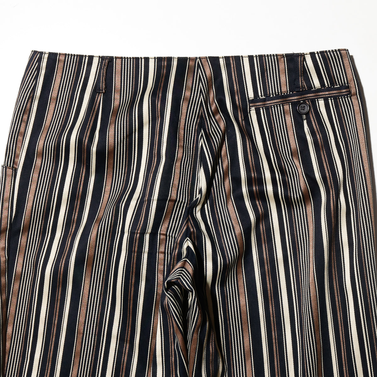 vintage low rised stripe flare trousers