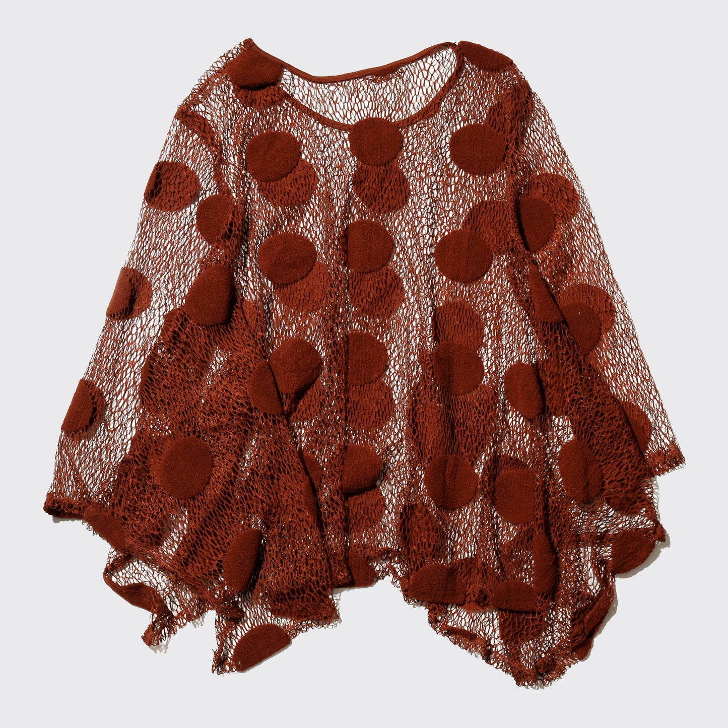vintage sculptural dot mesh pullover
