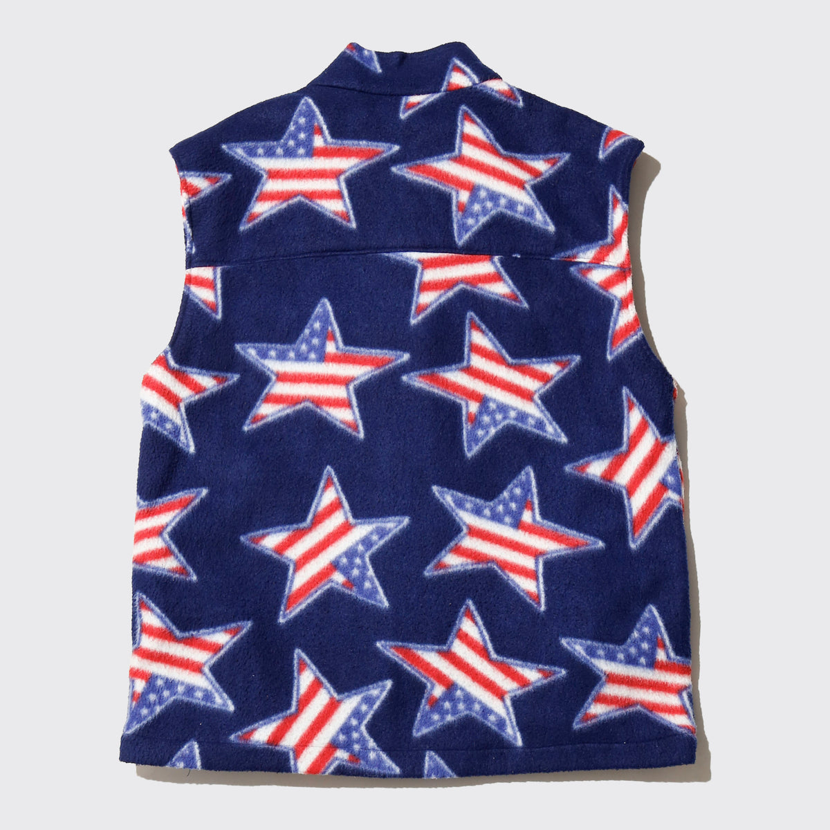 vintage flag star fleece vest
