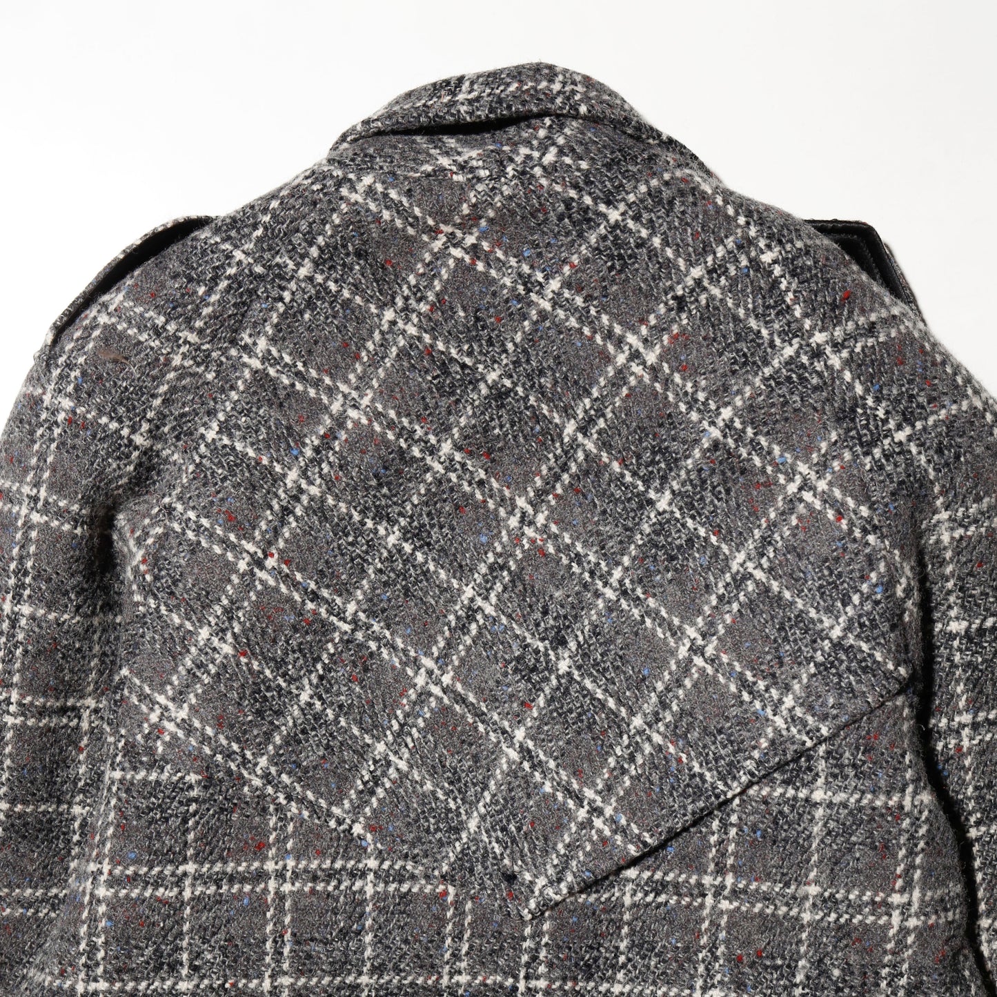 vintage chunky check wool chesterfield coat