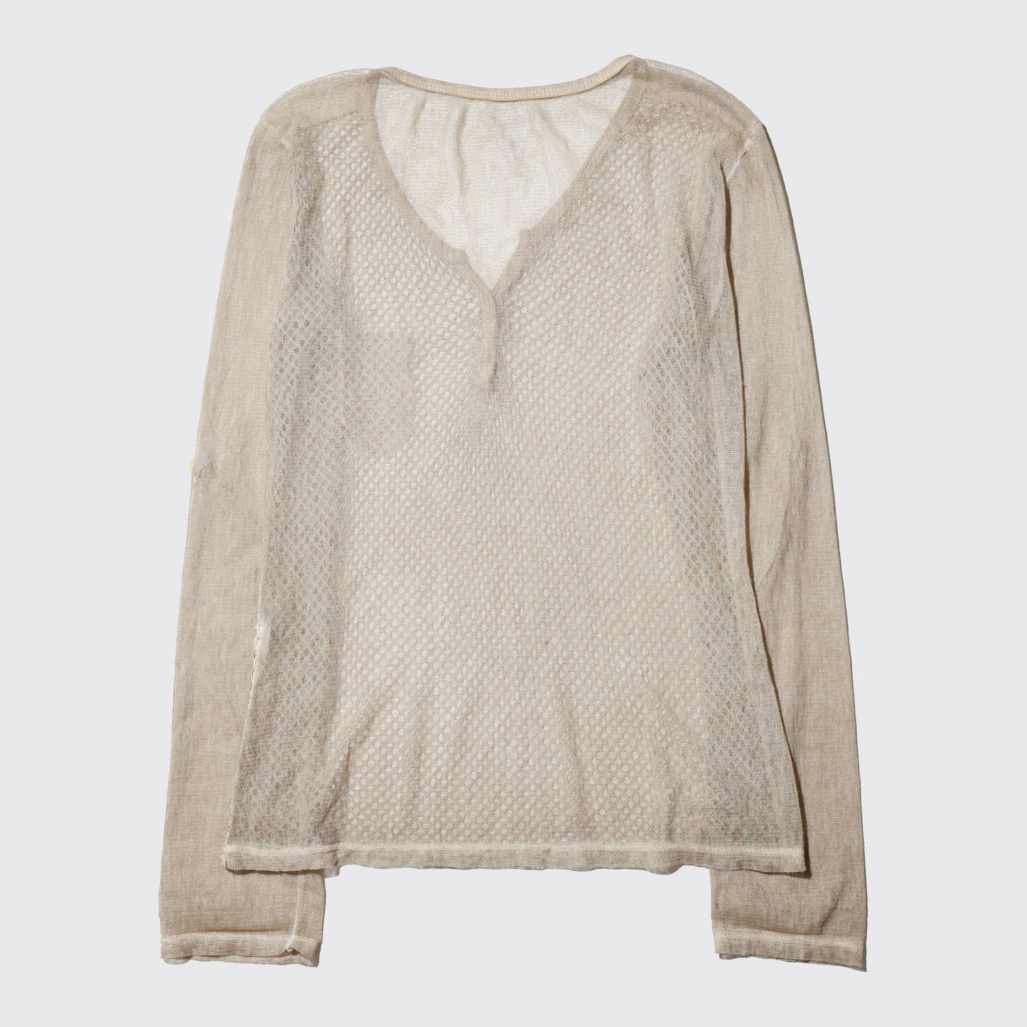 vintage henry neck mesh l/s