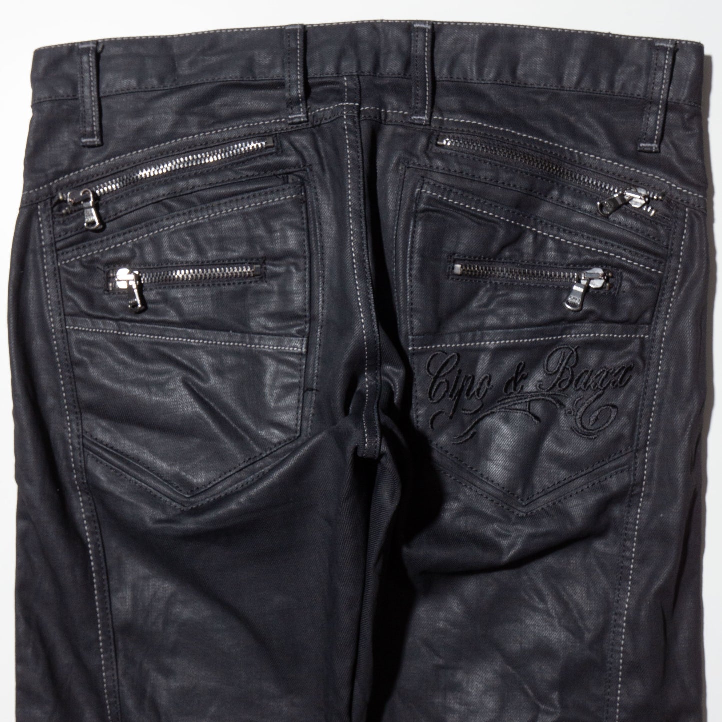 vintage three dimensional cutting wax jeans